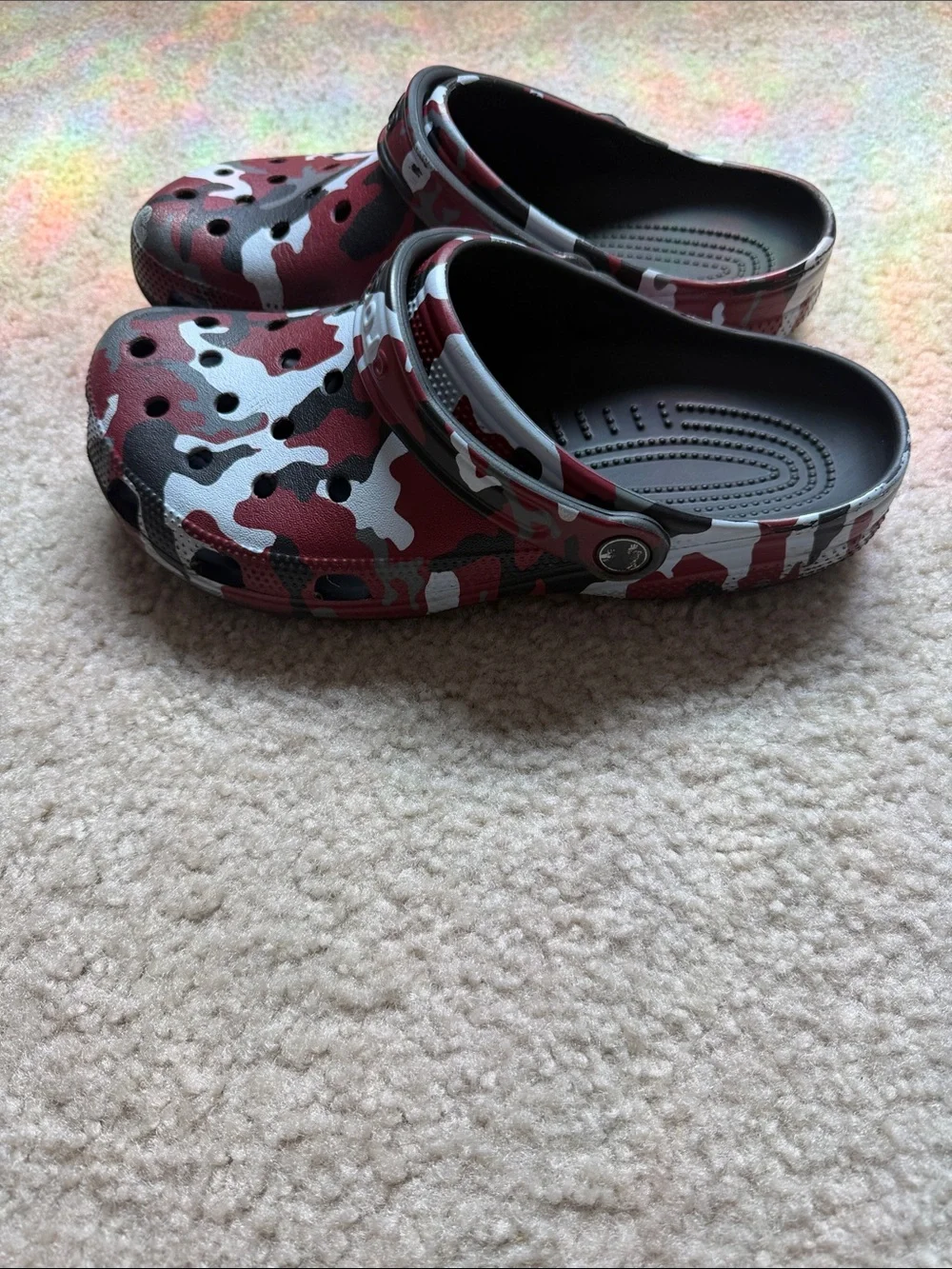 CROCS Men’s Red, Black & White Camo Classic Clog
